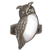 Simon Carter Darwin Bird of Prey Cufflinks - Gunmetal Grey/White