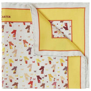 Simon Carter Gervaise Pocket Square - Hvid/Gul/Orange
