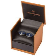 Simon Carter Oval Eye Manchetknapper - Navy/Sølv