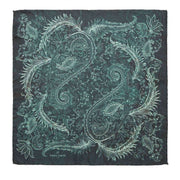 Simon Carter Paisley Night Silk Pocket Square - Green