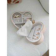 Stackers Heart Travel smykkeskrin - Blush Raffia
