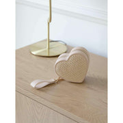 Stackers Heart Travel smykkeskrin - Blush Raffia