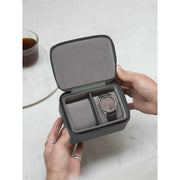 Stackers Medium Travel Watch Box med lynlås - skifergrå