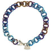 Ti2 Titanium Chainmail Bracelet - Denim Blue