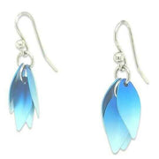 Ti2 Titanium Small Wild Orchid Drop Earrings - Blue