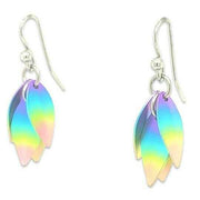 Ti2 Titanium Small Wild Orchid Drop Earrings - Rainbow B