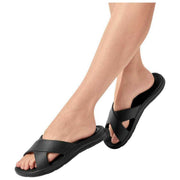 Totes SOLBOUNCE Bounce Cross Strap Sliders - Sort