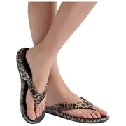 Totes SOLBOUNCE Bounce Flip Flops - Leopard Brun