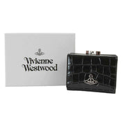 Vivienne Westwood Croc Small Frame Purse - Black