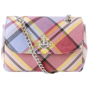 Vivienne Westwood Nubuck Tartan Small Chain Purse Bag - Pink