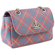 Vivienne Westwood Saffiano Printed Tartan Small Chain Purse - Blue/Orange