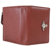 Vivienne Westwood Slim Flap smidig læderkortholder - kastanjebrun