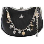 Vivienne Westwood Smidig Læder Charm Frame Pung Håndtaske - Sort