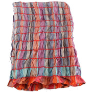 Bassin and Brown Arboretum Metalic Check Silk Scarf  - Pink/Turquoise/Beige