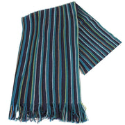 Bassin and Brown Barnes Striped Wool Scarf - Navy/Green/Blue