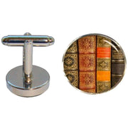 Bassin and Brown Books Cufflinks - Brown/White/Khaki