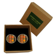 Bassin and Brown Books Cufflinks - Brown/White/Khaki