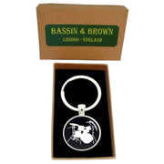 Bassin and Brown Drum Kit Key Ring - Black/White