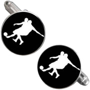 Bassin and Brown Footballer Cufflinks - Black/White
