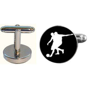Bassin and Brown Footballer Cufflinks - Black/White