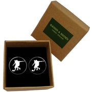 Bassin and Brown Footballer Cufflinks - Black/White