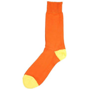 Bassin and Brown Heel and Toe Socks - Orange/Yellow