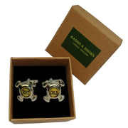 Bassin and Brown Hot and Cold Tap Cufflinks - Silver/Yellow