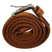 Bassin and Brown Plain Woven Belt - Bronze