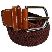 Bassin and Brown Plain Woven Belt - Brown