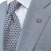 Bassin and Brown Rose Flower Jacket Lapel Pin - Grey