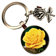 Bassin and Brown Rose Key Ring - Yellow