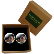Bassin and Brown Rottweiler Cufflinks - Brown/Black