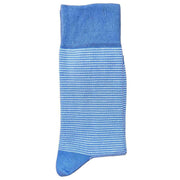 Bassin and Brown Thin Stripe Socks - Light Blue/White