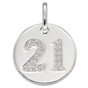 Beginnings 21 Cubic Zirconia Disk Pendant - Silver