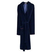 Bown of London Carnegie Long Velvet Smoking Jacket - Navy/Burgundy