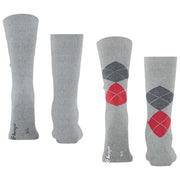 Burlington Everyday Mix 2 Pack Socks - Heather Grey