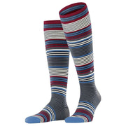 Burlington Stripe Knee High Socks - Marine Navy