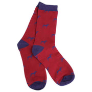 David Van Hagen Dog Socks - Red/Navy