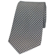 David Van Hagen Dogtooth Silk Tie - Black/White