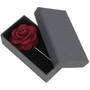 David Van Hagen Flower Lapel Pin - Burgundy