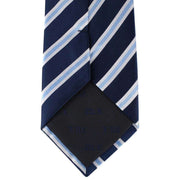 David Van Hagen Regimental Striped Tie - Navy/White/Lilac