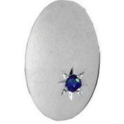 David Van Hagen Sapphire Oval Sterling Silver Tie Tac - Silver