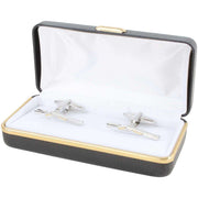 David Van Hagen Two Tone Shotgun Cufflinks - Silver/Gold