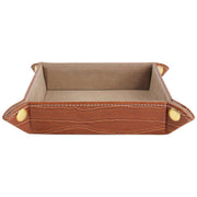 David Van Hagen Velvet Desk Tray - Brown