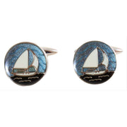 David Van Hagen Yacht Scene Cufflinks - Blue/Black