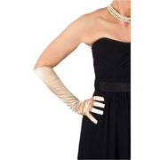 Dents Long Satin Elbow Length Evening Gloves - Gold