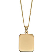 Elements Gold Rectangular Dog Tag Pendant - Yellow Gold