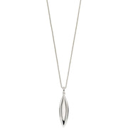 Elements Silver Navette Shaped Drop Pendant - Silver