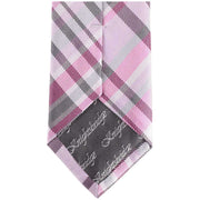 Knightsbridge Neckwear Checked Silk Skinny Tie - Pink/Grey