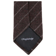 Knightsbridge Neckwear Diagonal Stripe Tie and Pocket Square Set - Brown/White